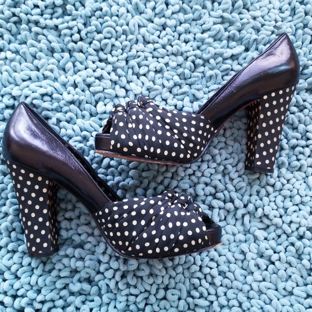 Betsey Johnson polka dot heels